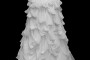 Przepiękna długa suknia ślubna z marszczeniami i oryginalną spódnicą o kroju w literę A, na gorsecie z dekoltem w serduszko.